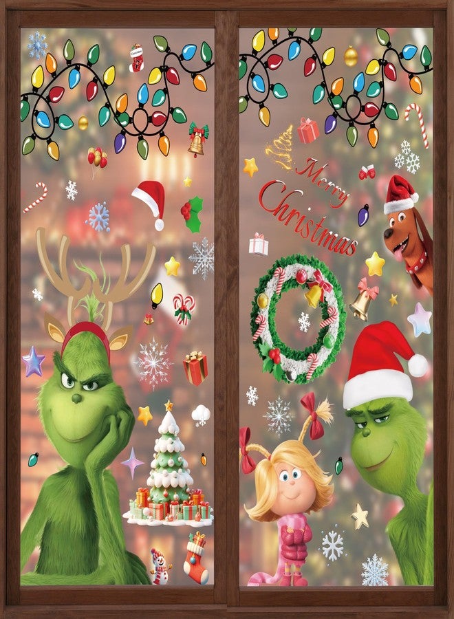SUNWISHA Christmas Window Clings 10 PCS Reusable Double Sided Static Christmas Stickers Indoor Decor - Image 1